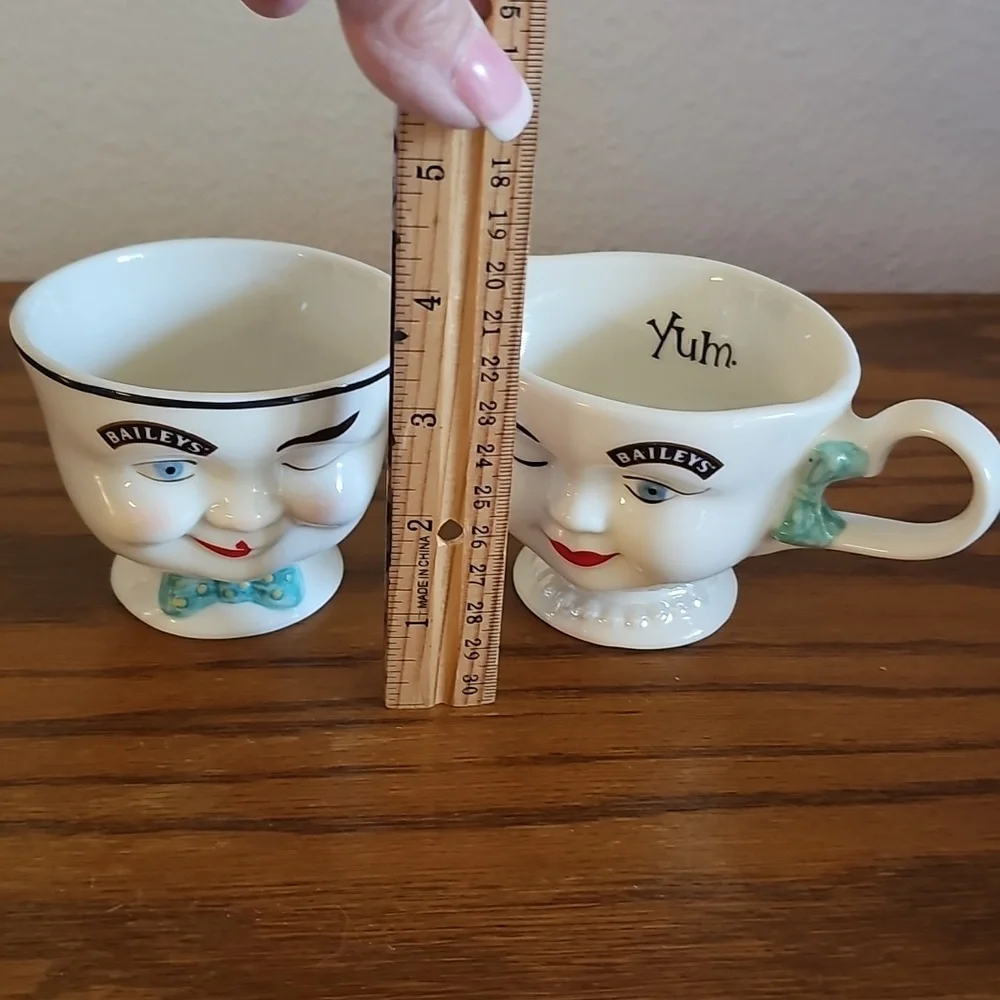 1996 Limited Edition Baileys Winking Face Cup and Creamer Set